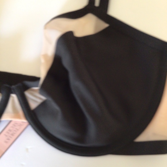 VICTORIA SECRET BLACK NUDE LINED DEMI BRA 34DD NWT - Picture 5 of 16